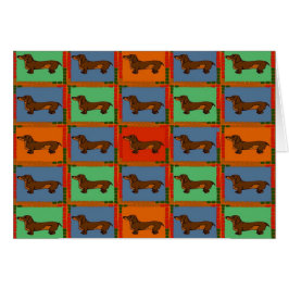 Cartão Dachshund Quilt