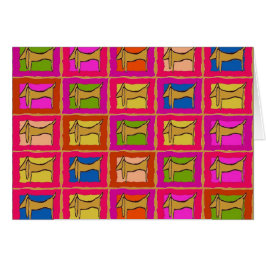 Cartão Dachshund Quilt Cães Com Til