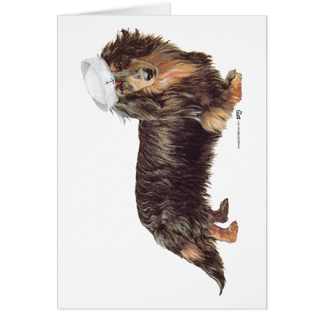 Cartão Dachshund Sailor (Frente)