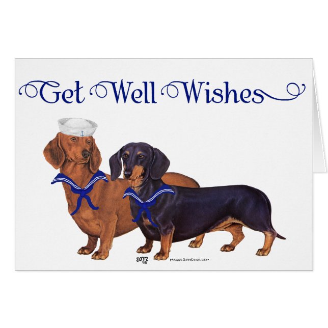 Cartão Dachshund Sailors (Frente Horizontal)