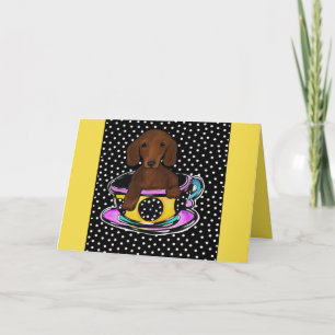 Cartão Dachshund Vermelho