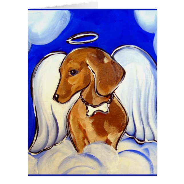 Cartão Dachshund Vermelho (Frente)