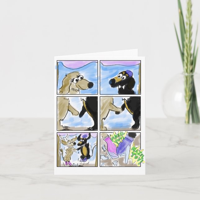 Cartão Dachshund Wedding Card! (Frente)