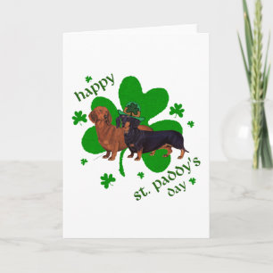 Cartão Dachshunds Dia de São Patrício