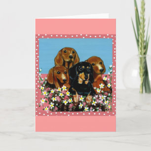 Cartão Dachshunds do Dia das Mães