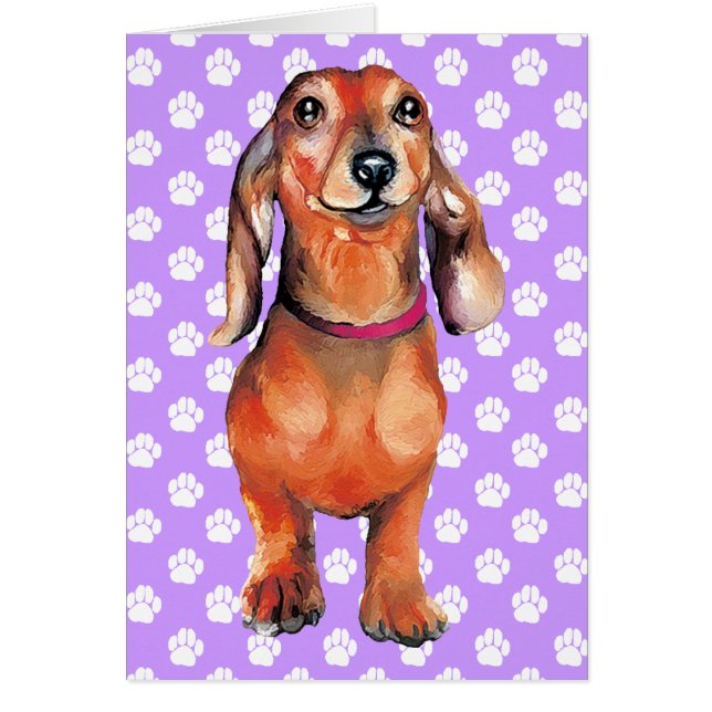 Cartão Dachsund Red Doxie (Frente)