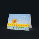 Cartão Dad 75th Birthday, Sunflowers<br><div class="desc">This is for a great cheerful card for Dad's 75th birthday with a sky background and a row of sunflowers with one orange one standing above the rest. This card and any can be customized to fit your specific needs. Just send me a message.</div>