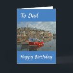 Cartão Dad birthday card<br><div class="desc">Birthday card to Dad with photo of boats in harbour from New Forest Pics</div>