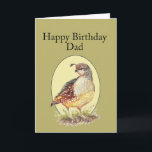 Cartão Dad, Birthday Watercolor California Quail Bird<br><div class="desc">father,  dad Birthday Watercolor California Quail Bird</div>