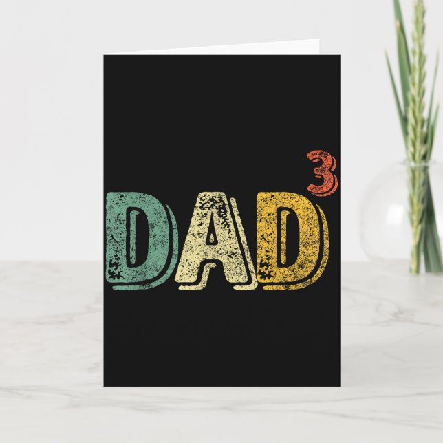 Cartão Dad Cubed Shirt Dad Of Three Mens Quote Funny Chri (Frente)