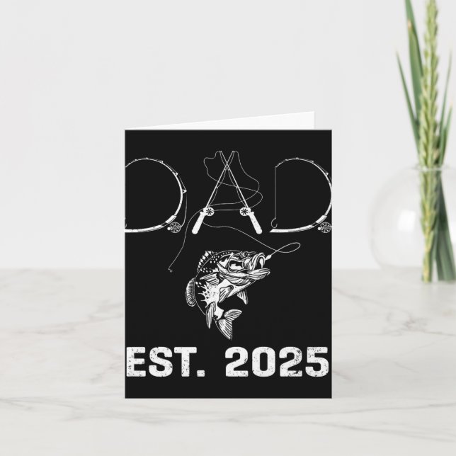 Cartão Dad Est 2025 Fishing Dad To Be New Baby Daddy Fath (Frente)