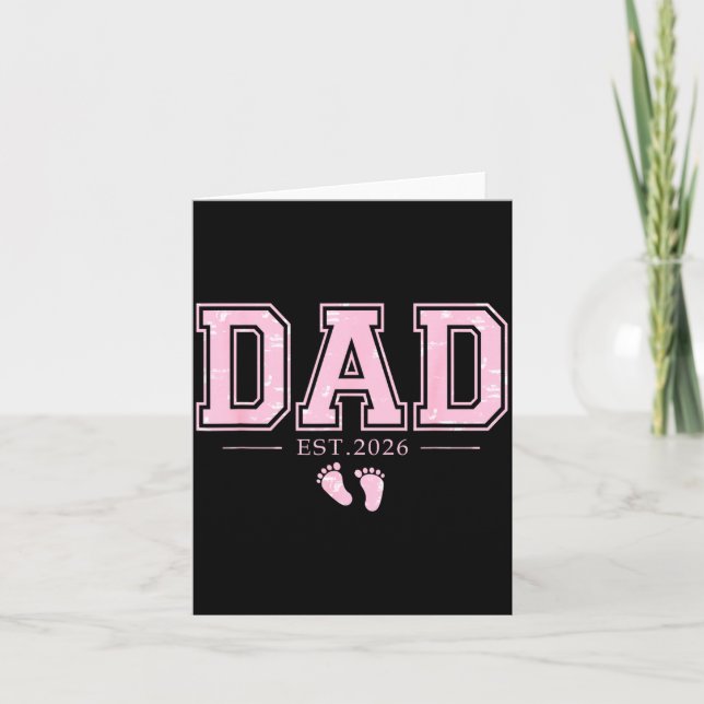 Cartão Dad Est 2026 Father's Day First Time Dad Of Girl N (Frente)