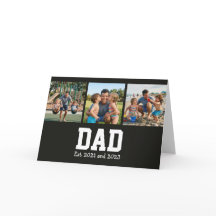Dad Est. Bold Black Font 3 Photo Fathers Day Gift
