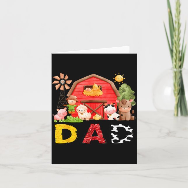 Cartão Dad Farm Cow Birthday Boy Matching Family Matching (Frente)