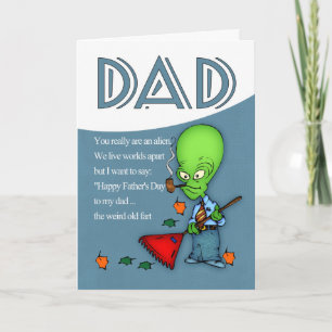 Cartão Dad, Father's Day Humorous Alien