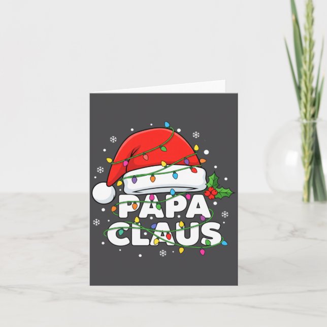 Cartão Dad Papa Claus Christmas Lights Family Matching Lo (Frente)