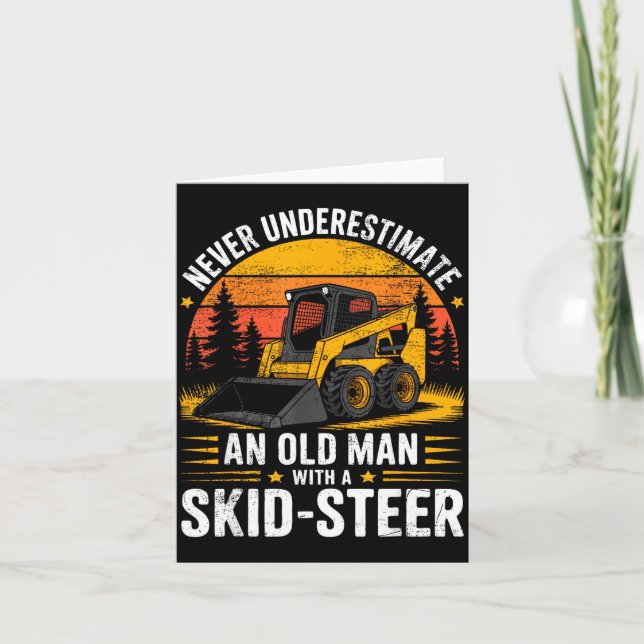 Cartão Dad Skid Steer Operator Father Construction Heavy  (Frente)