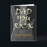 Cartão Dad You Rock Custom Happy Birthday Greeting<br><div class="desc">Make Your Dad Smile with This Cool Happy Birthday Card.</div>