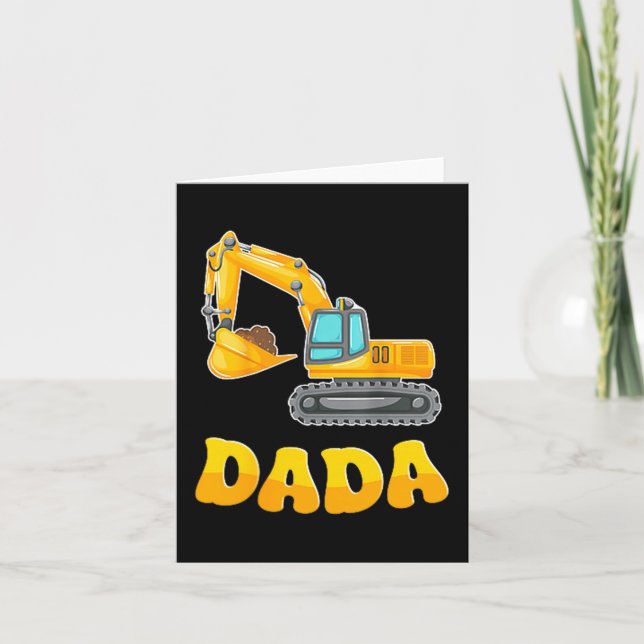 Cartão Dada The Birthday Boy Excavator Construction Famil (Frente)