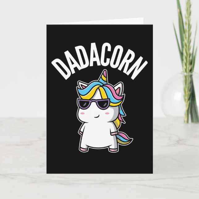 Cartão Dadacorn Unicorn Dad Dabbing Rainbow Father's Day (Frente)