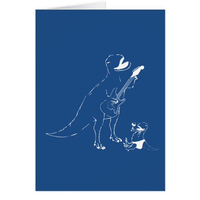 Cartão Dadasaurus Rox! Rocha do dinossauro do pai e do (Frente)