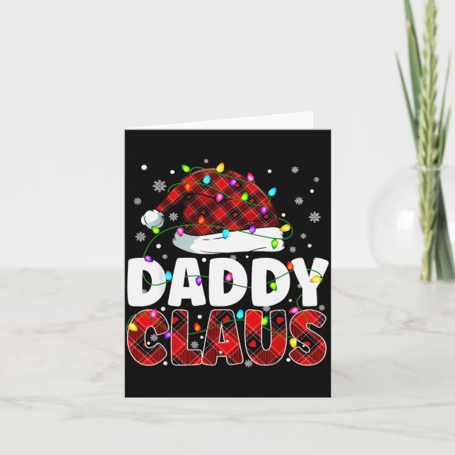 Cartão Daddy Claus Merry Christmas Santa Hat Family Match (Frente)