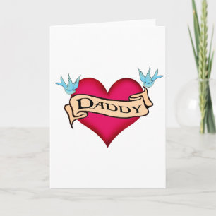 Cartão Daddy - Custom Heart Tattoo T-shirts & Gifts