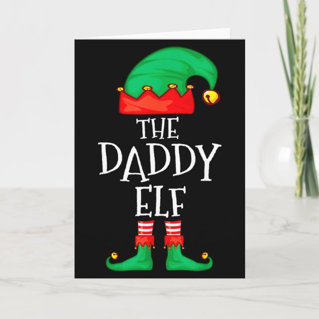 Cartão Daddy Elf Family Christmas Daddy Dad Father Elf Sw (Frente)