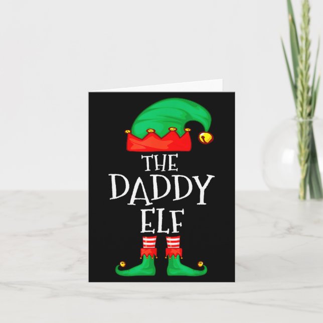 Cartão Daddy Elf Family Christmas Daddy Dad Father Elf Sw (Frente)