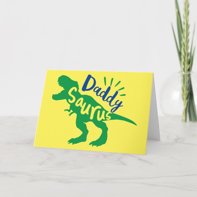 Cartão Daddy Saurus T-Rex Silhouette (Frente)