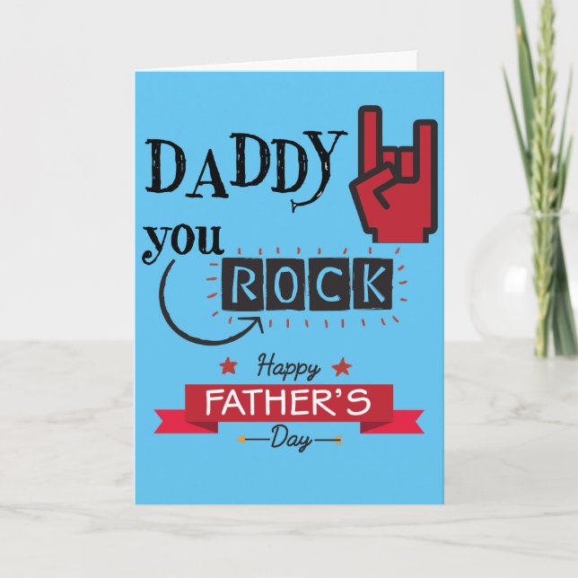 Cartão DADDY you ROCK - Happy Father's Day Card (Frente)
