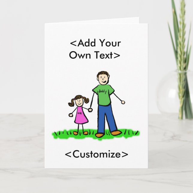 Cartão Daddy's Little Girl Custom Family Greeting Cards (Frente)