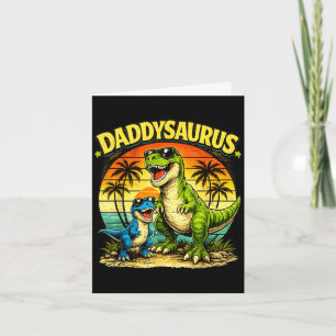 Cartão Daddysaurus dinossauro engraçado pai pôr do sol re
