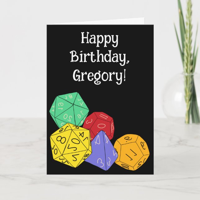 Cartão Dados de RPG, Jogos de Tabuleiro, Jogos de Fantasi (Frente)