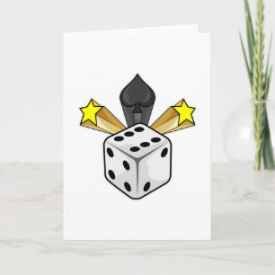 Cartão Dados no Poker com Espadas & Estrelas