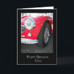 Cartão Dad's birthday-red vintage sports car<br><div class="desc">Red vintage sports car for dad's birthday.</div>