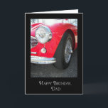 Cartão Dad's birthday-red vintage sports car<br><div class="desc">Red vintage sports car for dad's birthday.</div>