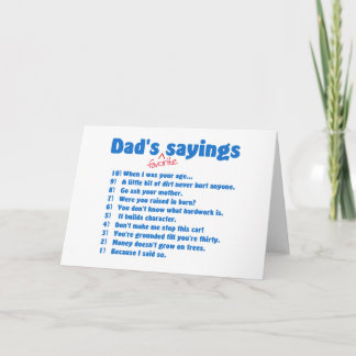 Cartão Dads favorite sayings cards