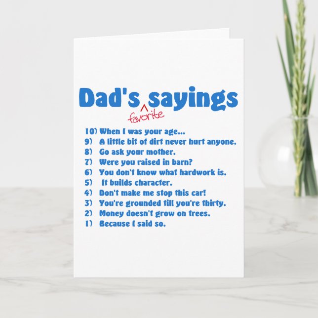 Cartão Dads favorite sayings cards (Frente)