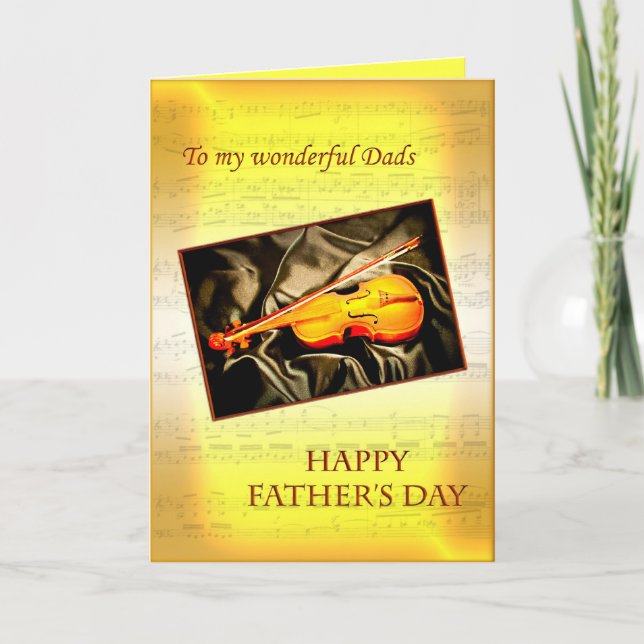 Cartão Dads, musical Father's day card with a violin (Frente)