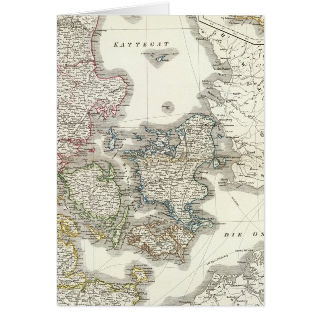 Cartão Daenemark, Ilha - Dinamarca, Islândia (Frente)