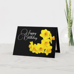 Cartão Daffodil Amarelo Botânico Primavera Moderno Aniver