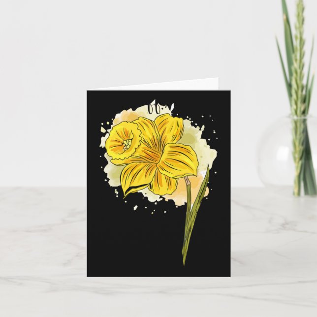 Cartão Daffodil Daffodils Flores Primavera Floral Da (Frente)