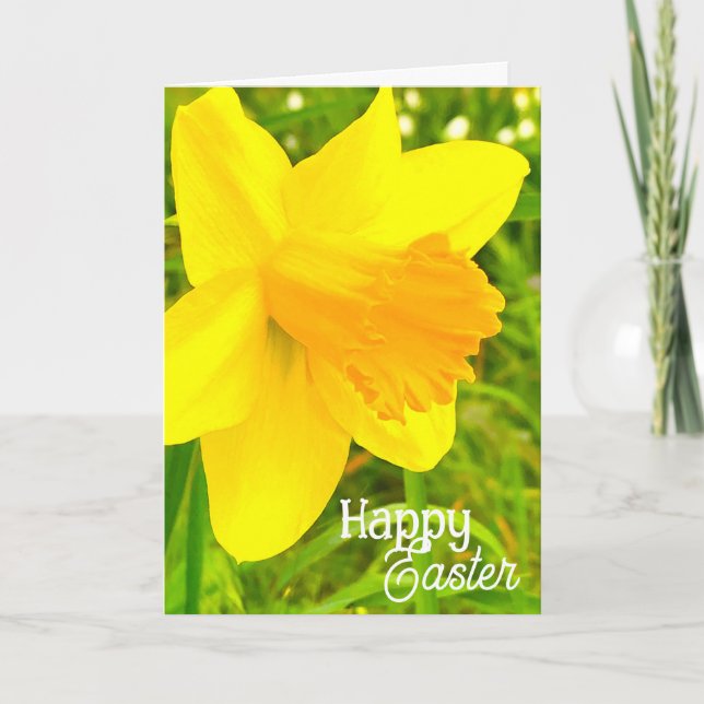 Cartão Daffodil "Happy Easter!" - Folded Greeting Card (Frente)