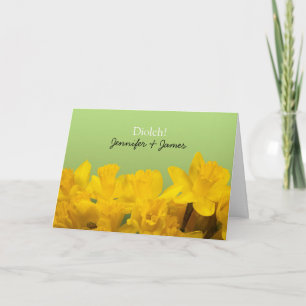 Cartão Daffodils Amarelos Personalizados Welsh Obrigado