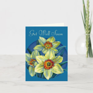 Cartão Daffodils art fica bem amarelo e azul