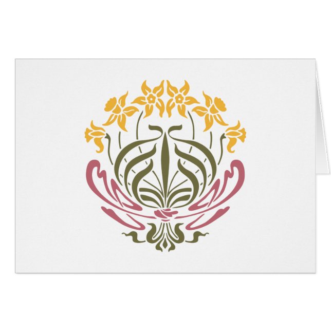 Cartão Daffodils do primavera (Frente Horizontal)