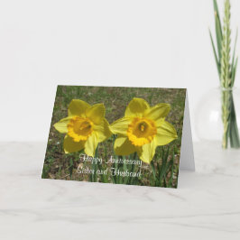 Cartão Daffodils for Sister and Husband-Anniversary