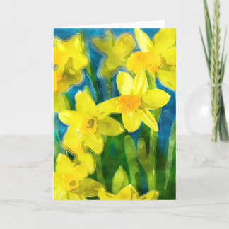 Cartão Daffodils Greeting Card in watercolor