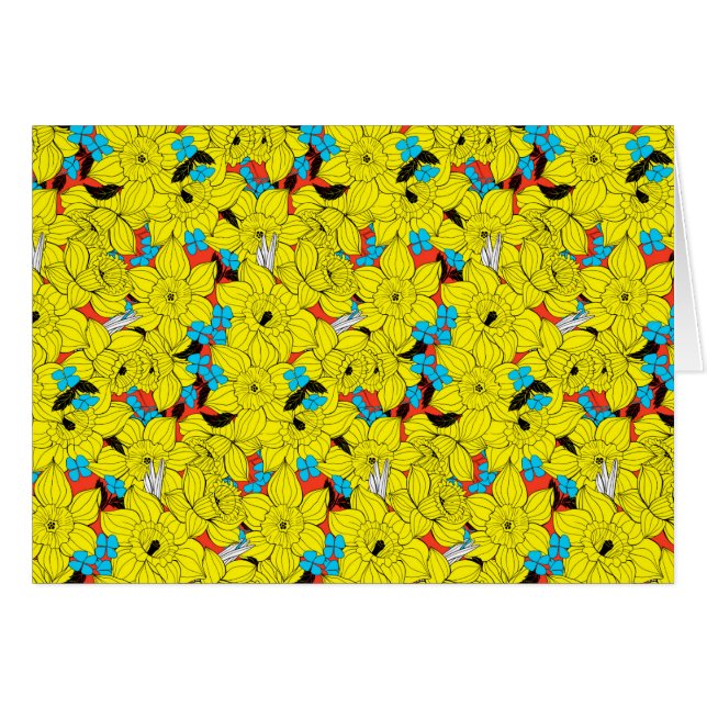 Cartão Daffodils primavera floral (Frente Horizontal)